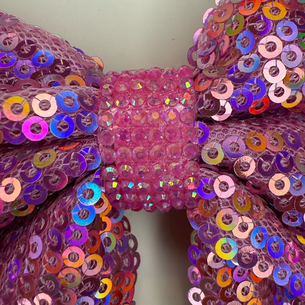 CAT & JACK PINK SEQUIN HAIR BOW CLIP - Picture 9 of 12